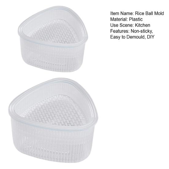 2Pcs Sushi Mold Japanese Style Non-sticky DIY Food Grade Plastic Press Triangular Onigiri Rice Ball Maker Bento Accessories