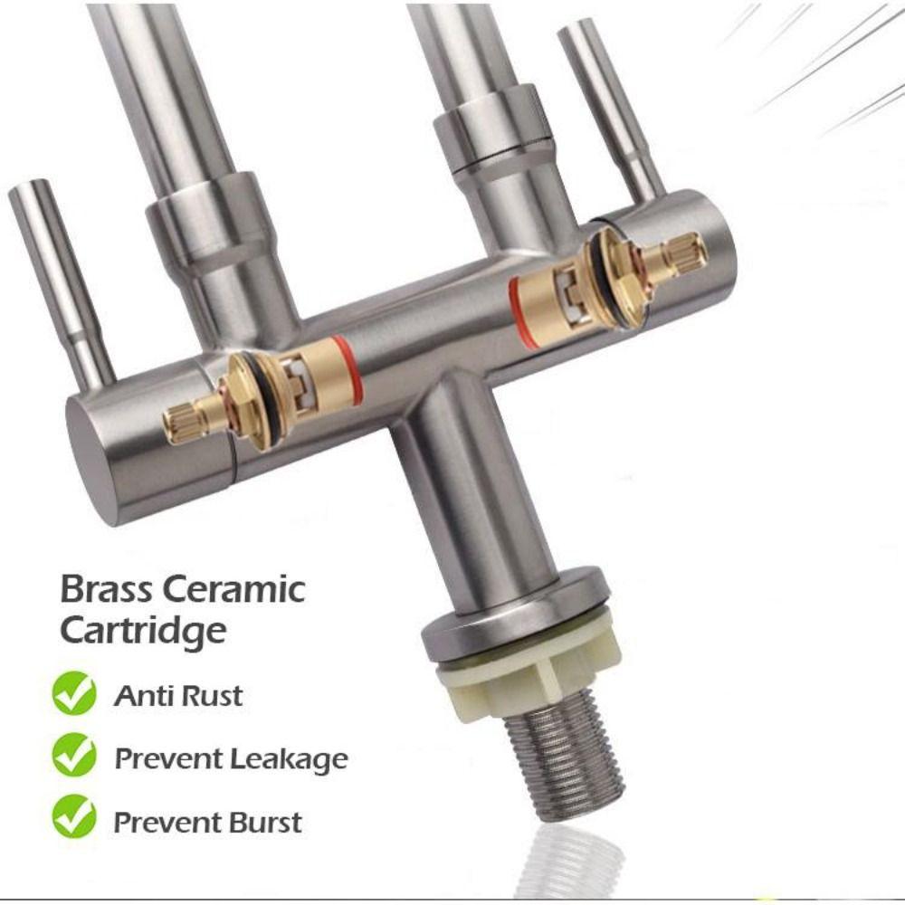 Кухонный смеситель для воды из нержавеющей стали 304, поворотный на 360°, гибкий смеситель, кран для двойной раковины, для кухни