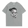 Men's Summer Facial Print Hip-hop Casual Plus Size Round Neck T-shirt Street Wear Outdoor Pure Cotton Short Sleeved Shirt