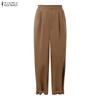 ZANZEA Женские однотонные повседневные укороченные брюки