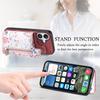 RFID Blocking Zippered Wallet Phone Case with Card Slot & Stand for iPhone Samsung Xiaomi Google Magnetic Car Mount Stylish Floral Print Phone Cover