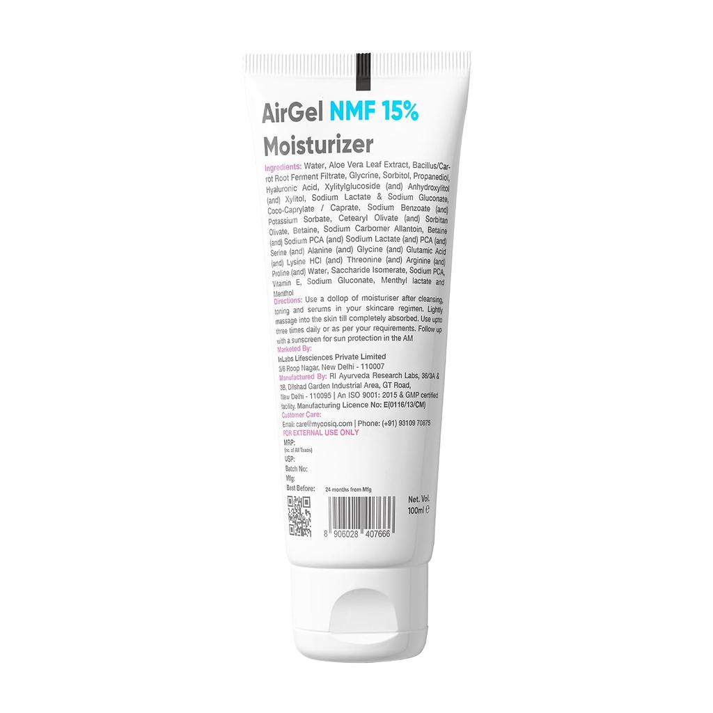 Cos-IQ AirGel NMF 15% Face Moisturizer For Oily To Normal Skin Fast Absorbing Hydrating Gel Cream For Women And Men 100ml