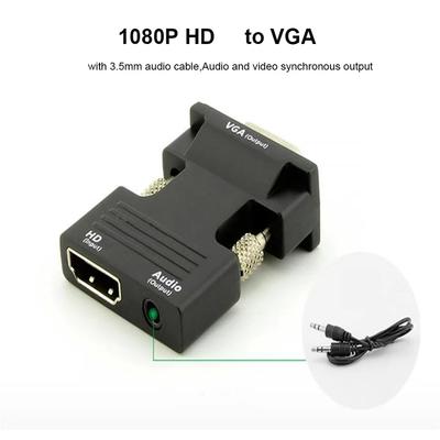 Конвертер HDMI-совместимый гнездо на VGA штекер Адаптер кабеля 3,5 мм аудио 1080P FHD видеовыход для ПК, ноутбука, телевизора, монитора, проектора