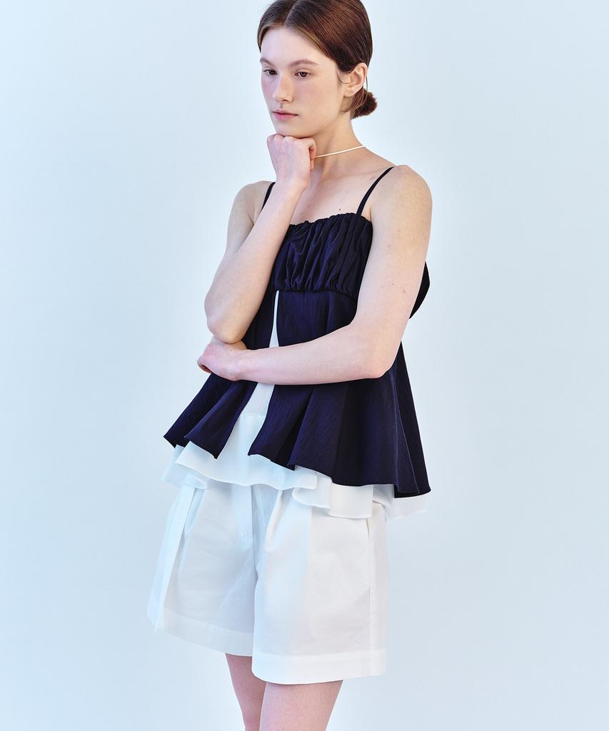 SO IR Belted Tuck Short Pants - Ivory