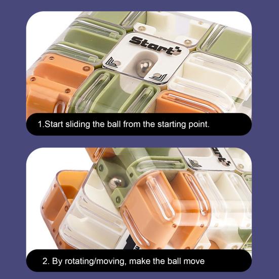 1/2 шт. 3D Головоломка Лабиринт Куб Головоломка 3x3 Лабиринт с перекатывающимся шариком Снятие стресса Тренировка логического мышления Ручной лабиринт с бусинами Обучающая игрушка