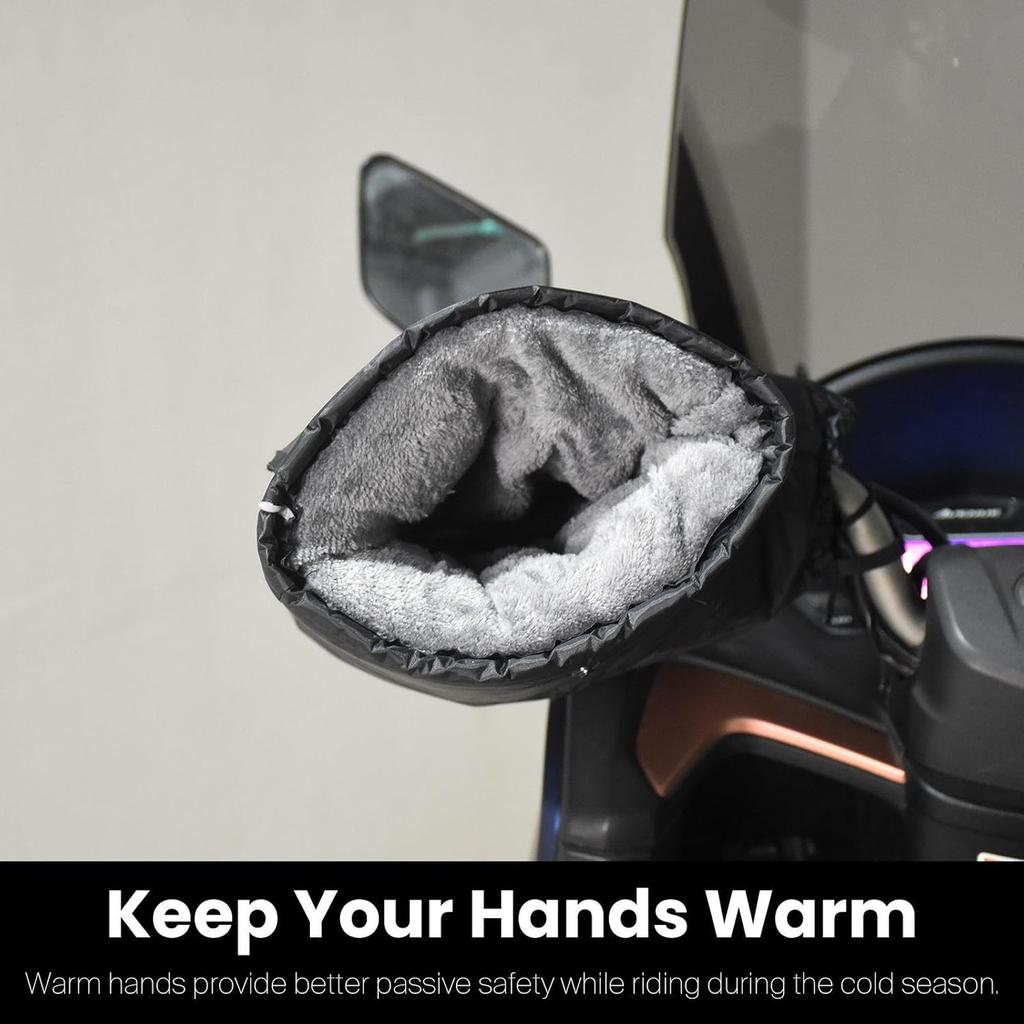 Motorcycle Handlebar Muffs Gloves Riding Cycling Mittens For Scooter E-Bike Snowmobile ATV Cold Weather Waterproof Windproof Thermal Gloves With