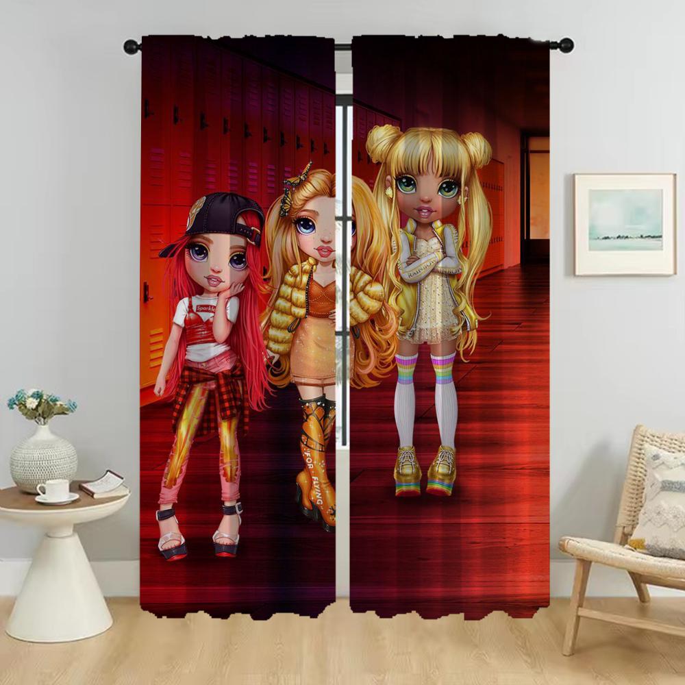 Радужные высокие противомоскитные шторы для гостиной, украшения на Хэллоуин, затемняющие шторы для комнаты, 2-панельные перегородки, шторы для дома