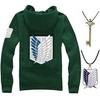 Костюм для косплея «Атака титанов: Крылья свободы» (Набор из 3 предметов) - Худи, Ключ от подвала и Ожерелье (XL, Зеленый)