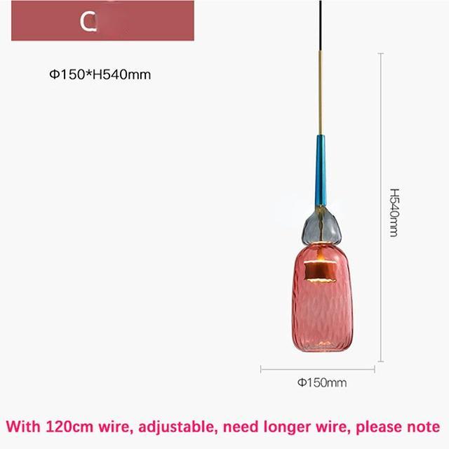 Colorful LED Pendant Lights for Home Decoration Lamp Living Room Bedroom Lamp Indoor Glass Hanging Lamp Lighting Fixtures