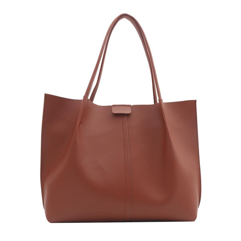 Women'S Bag Shoulder Bag Personalized Simple Solid Color Tote Bag Niche Versatile Large Capacity Mother And Child Bag