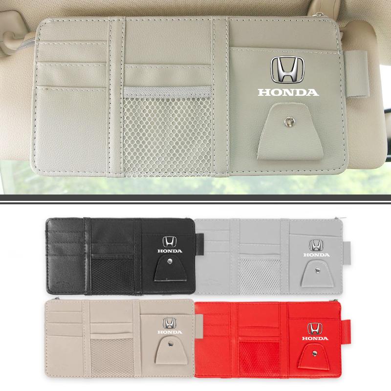 Car Sun Visor Point Type Multi-function Storage Bag Car Accessories For Honda Fit Mugen Insight Type S R VTEC Modulo Vezel RR Si