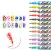 Nail Pen, Painting And Outlining Pen, 0.7mm Nail DIY Quick-drying Pen, Colorful Painting And Outlining Nail Pen,30ML