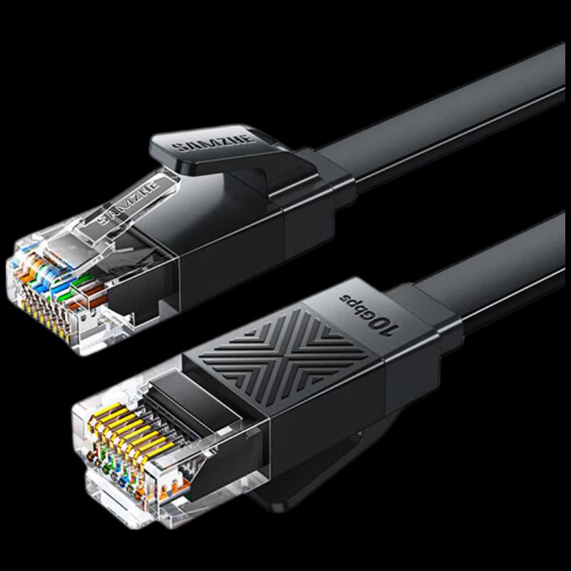 SAMZHE Cat6A Ultra-Speed Flat Ethernet Cable