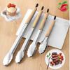 Stainless Steel Silicone Barbecue Tongs with Beechwood Handle - Heat Resistant and Anti-Scald Bread Clips.