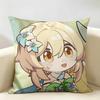 Lumine Cute Genshin Game Cushion Cover Natural Linen Organic Fabric DoubleSided Printing Room Sofa Decor Pillow Case