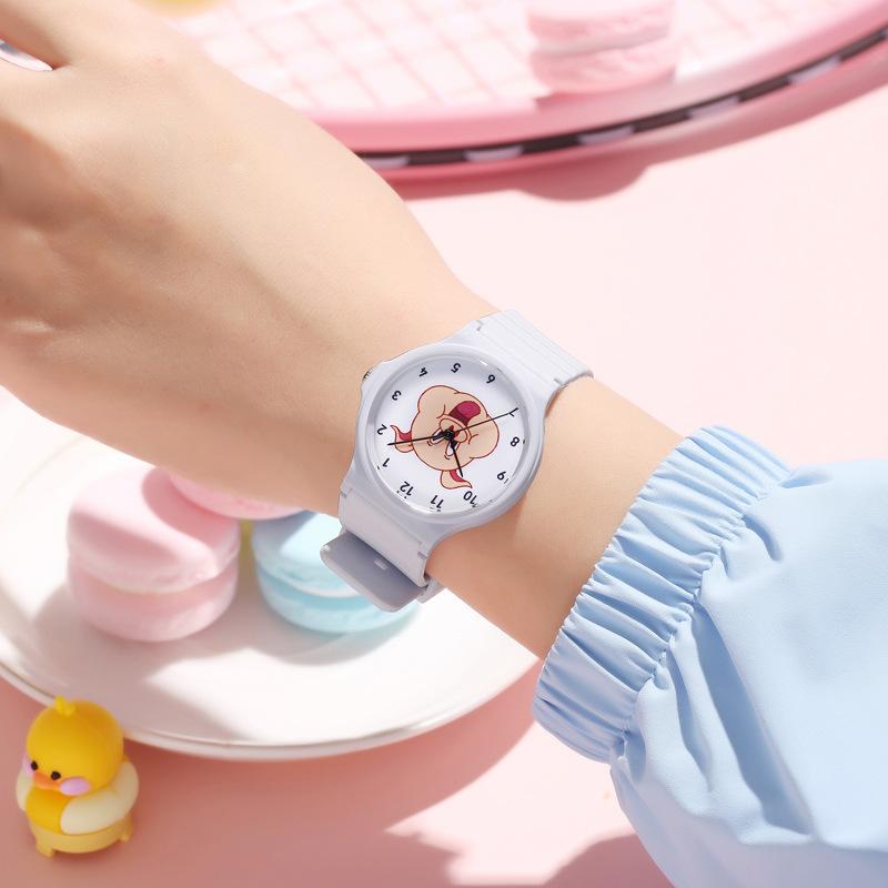Cartoon Pink Pig Head Piglet Watch Movie Student Waterproof Silicone Quartz Watch