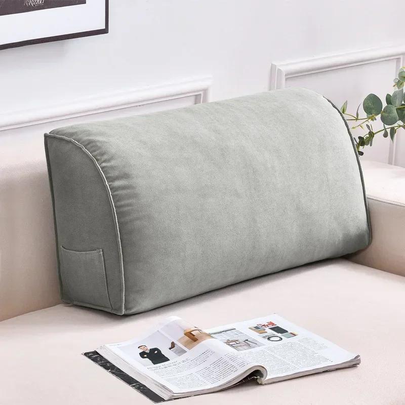 Triangular Lumbar Support Cushion Removable Washable Reading Backrest Back Pillow for Pain Relief Sofa Bed Chair Waist Cushion