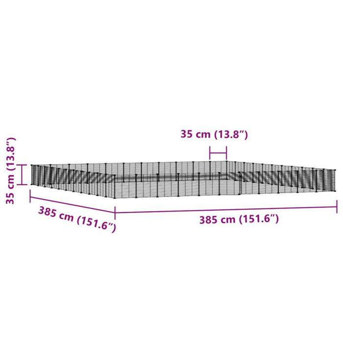 3114028 vidaXL Pet Cage with 44 Panels and Door Black 35x35 Cm