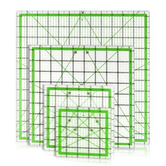 4 шт. акриловая линейка для квилтинга 4,5/6/9,5/12,5-дюймовая квадратная линейка для резки ткани с четкой маркировкой шаблон для проектов по шитью и рукоделию