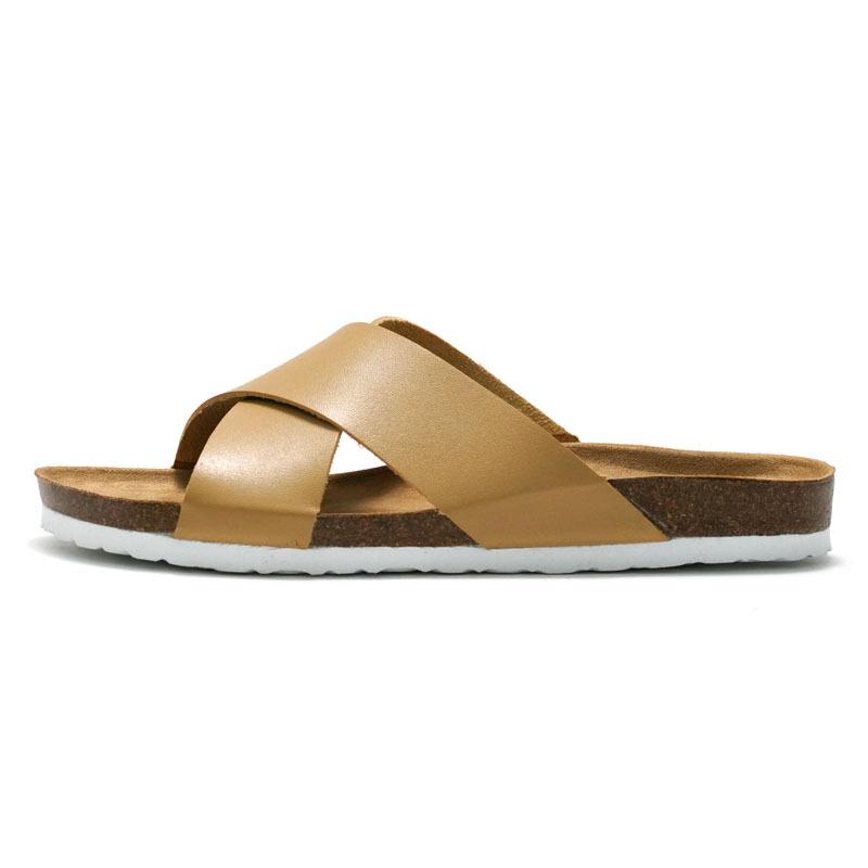 RUIZUSTOCK Ruizu Men's Summer Cork Cross-Strap Beach Sandals