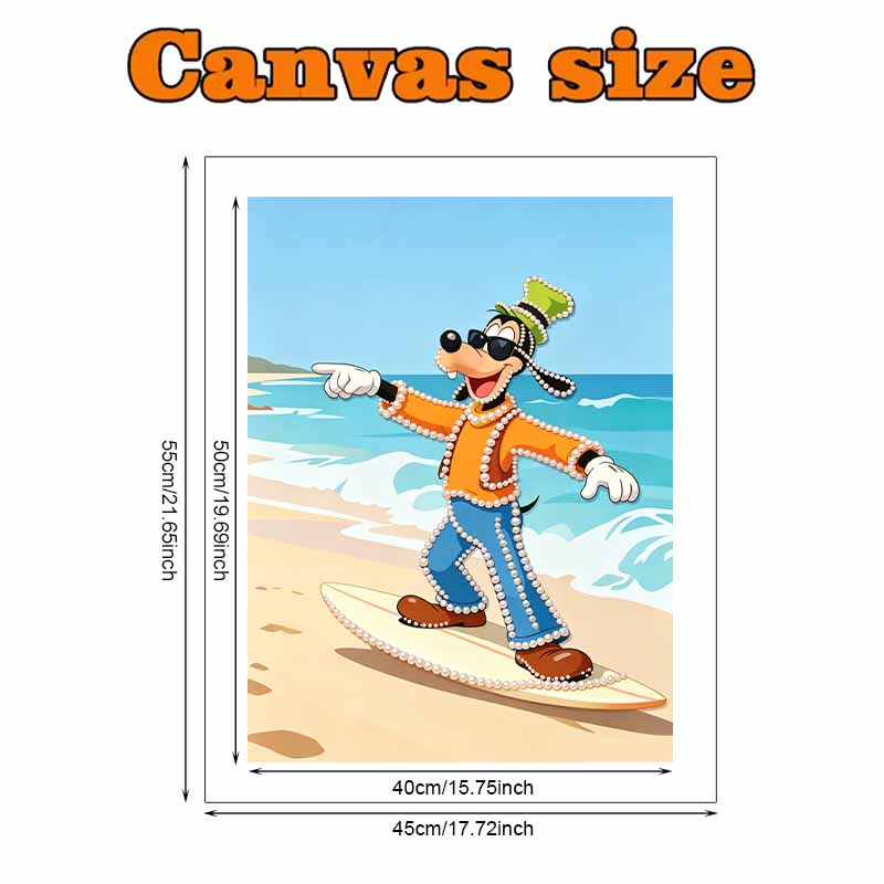 Disney Pearl Art Painting Home Wall Decor Goofy Surfing Picture Crafts Adult/Beginner Gift Creative Home Decor Unframed