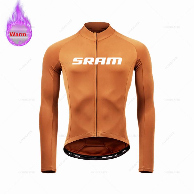 Sram Team Одежда для велоспорта Теплая 2026 Зима Термофлис Велосипедная одежда Мужской Костюм-Джерси На открытом воздухе Катание на велосипеде MTB Велосипедные штаны на лямках Комплект