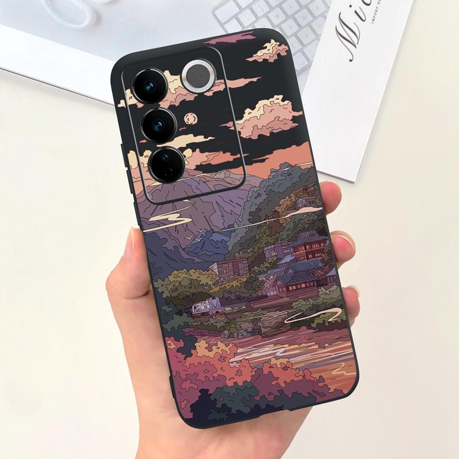 Чехол для Vivo V27 Чехол для Vivo V27e V2237 Милый Модный Расписной Чехол Мягкий Силиконовый Чехол для Телефона Для Vivo V27 Pro V 27 V27e Задняя Крышка Сумки