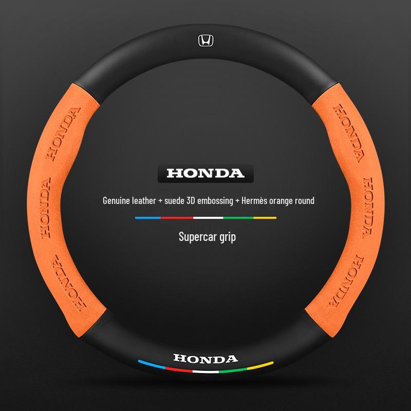 Натуральная кожа, карбон, замша, чехол на руль для Honda CRV 07-23, всесезонный, универсальный