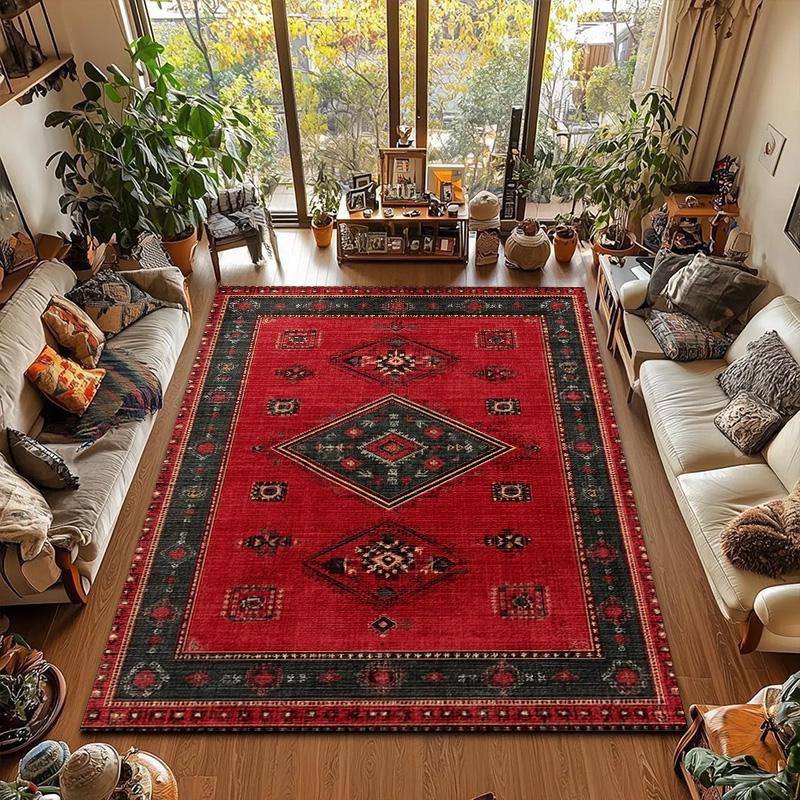 RAKKS Ретро Красный Персидский Ковер / Турецкий Ковер Нескользящий Декор для Гостиной Ковер для Дивана Ковер для Спальни Прикроватный Коврик Кухонный Коврик для Пола