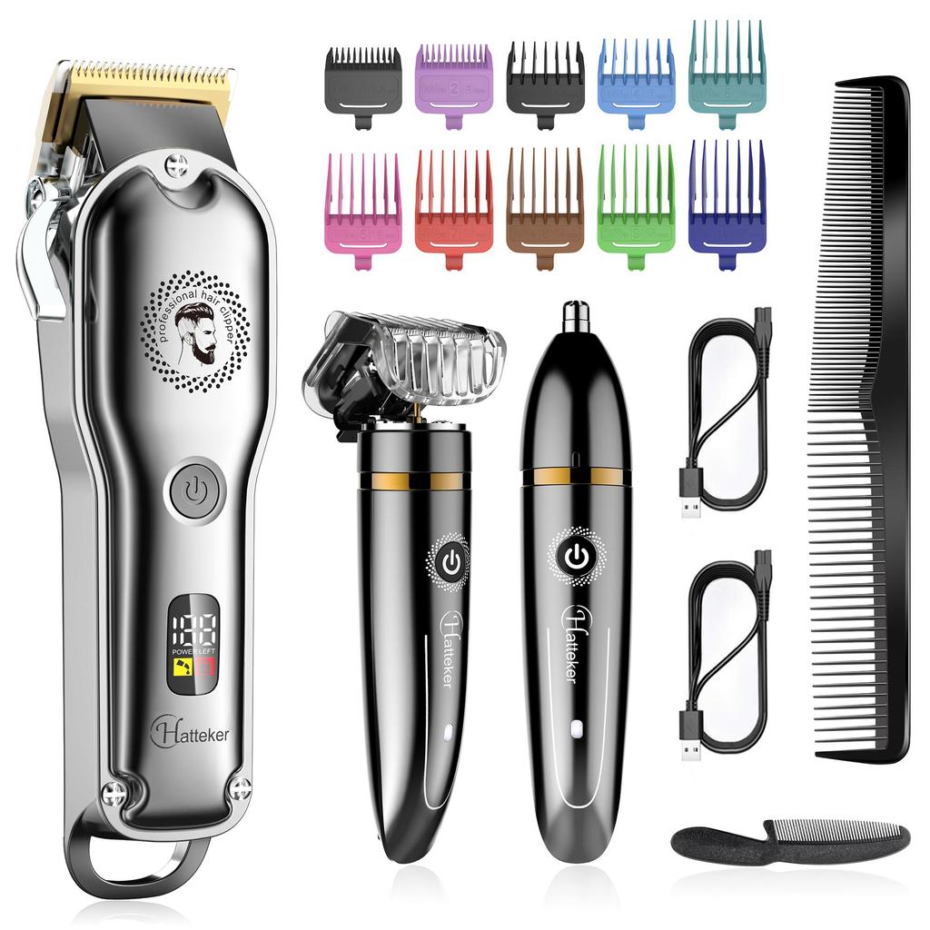 Hatteker Hair Clippers Beard Trimmer for Men Barber Clipper Set Nose Hair Trimmer Set