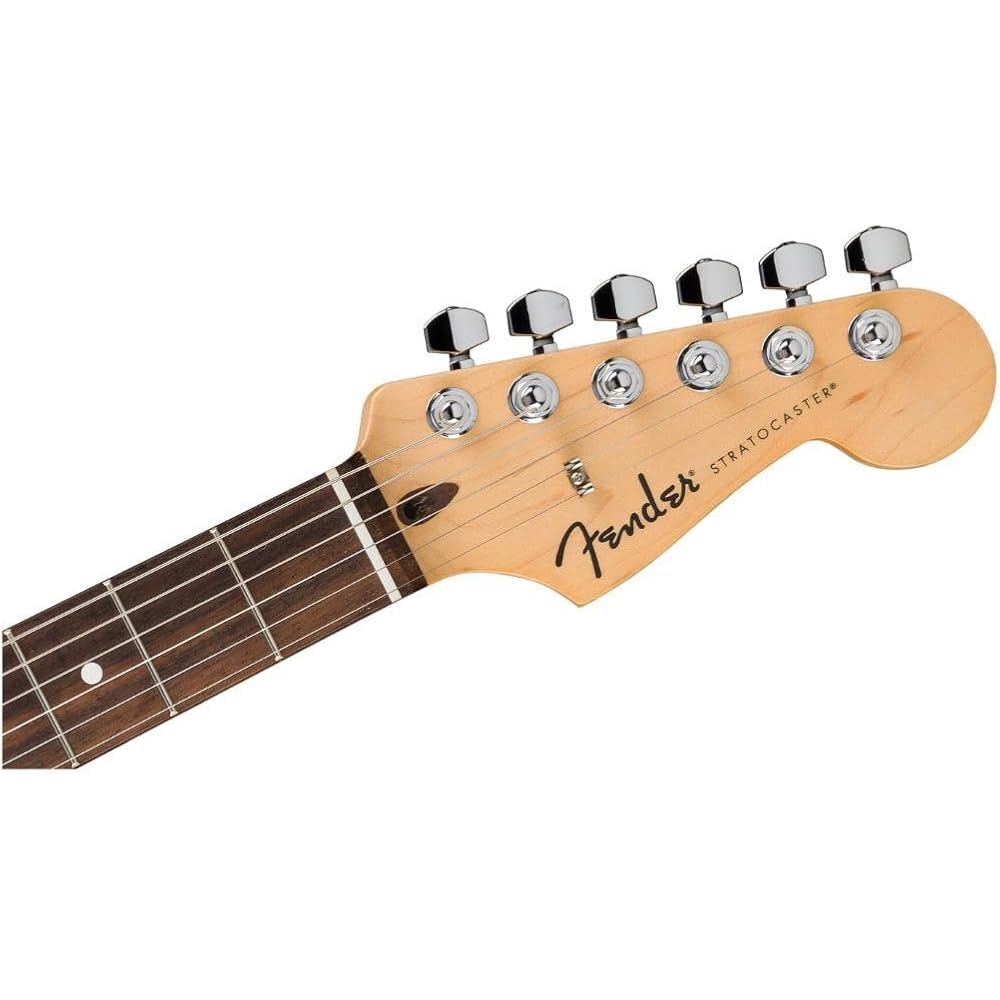 Fender Standard Stratocaster® HSS electric guitar, Laurel fingerboard, black pickguard, black soft case included.
