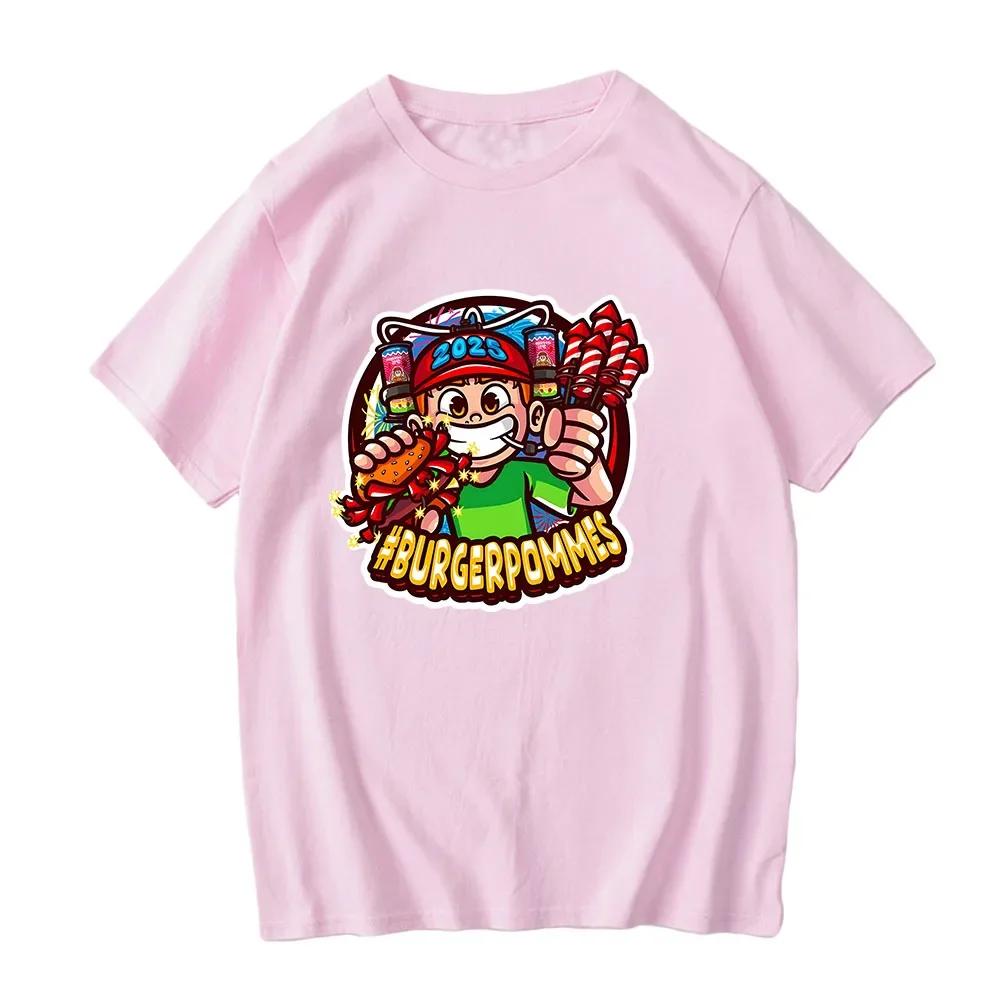 Burgerpommes 2 LukasBurger Футболки с мультяшным графическим принтом Футболка Marvin Vlogt ICrimax Футболка из хлопка для мужчин и женщин Футболки унисекс