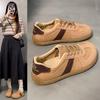 Женские осенние новые туфли на плоской подошве с круглым носком и шнуровкой, милые и уродливые, студенческие повседневные женские