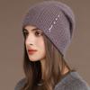 New Style Winter Women Hat Decorate Beanie Hat Simple Design Rabbit Fur Blend Warm Winter Cap Y2K Female Outdoor Knitted Hat