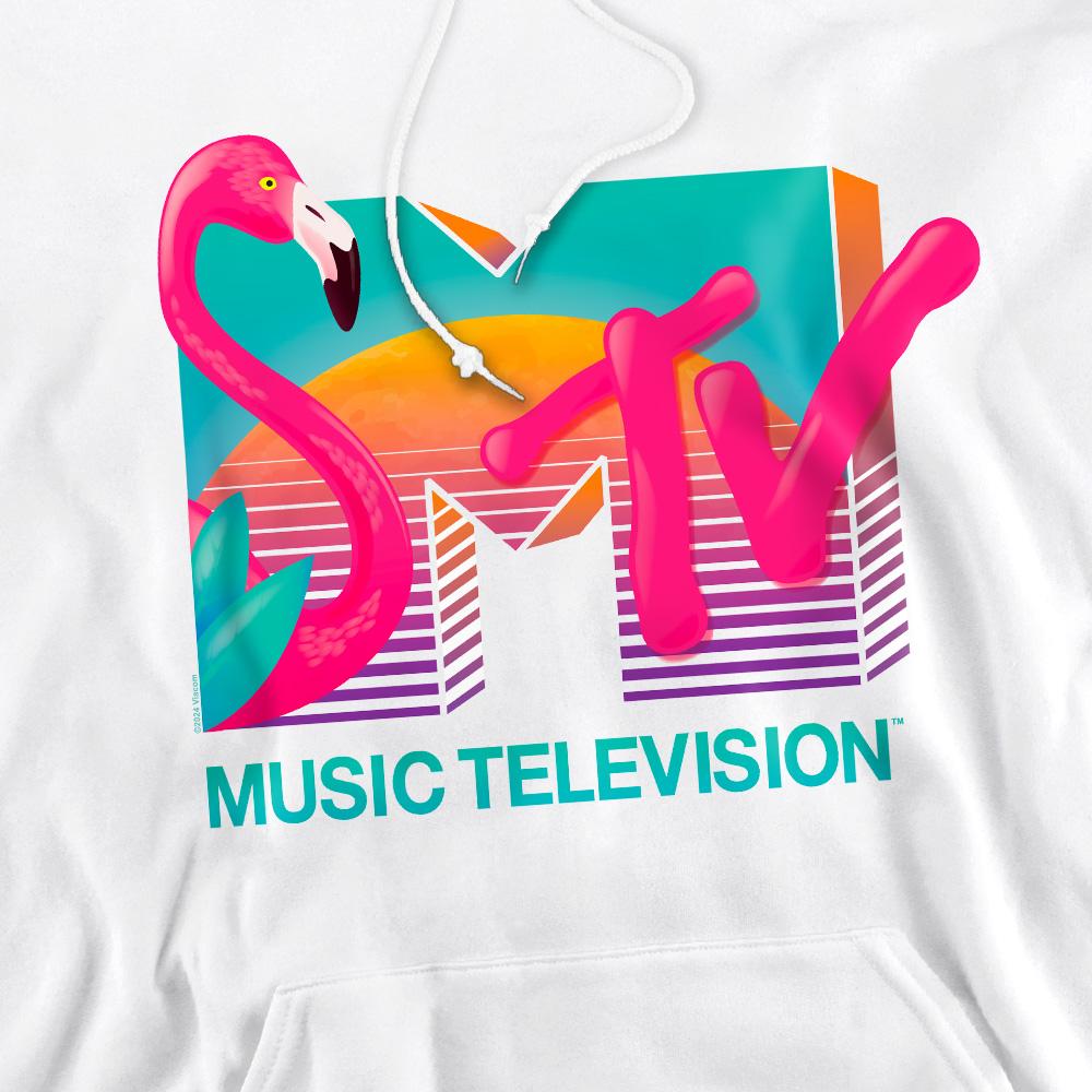 MTV Mens Vibrant Flamingo Sunset Hoodie