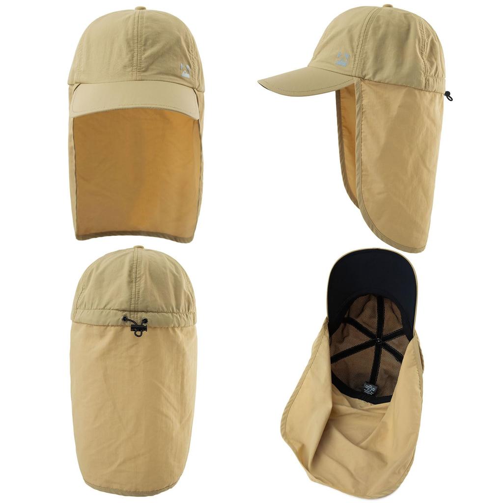 Plus Size Sun UV Neck Sports Baseball Autumn [TOP-EX] Cap, Protection, Protection, Cover, Hat, Unisex, Outdoor, Cap, Spring, Summer, (Khaki, L/XL