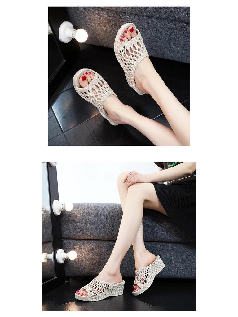 Трендовые женские летние сандалии на толстой подошве, увеличивающие рост, 2025