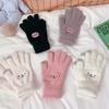 Cycling Student Plush Men Women  Gloves Knitted Gloves Full Finger Warm Mittens
