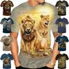 Cool Lion Tiger 3D Printed Couple T-shirt Unisex Summer Fashion Animal Short Tops T-Shirts Men’s