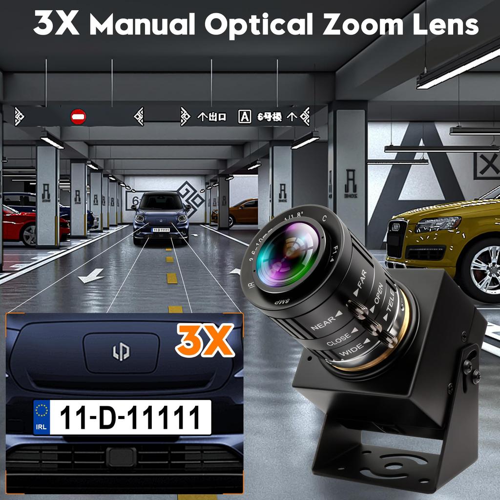 ELP USB Camera Global Shutter 1944P Webcam 50fps High Speed USB Camera 3x Manual Zoom Lens 5MP Webcam Computer Lightburn Motion Capture Face