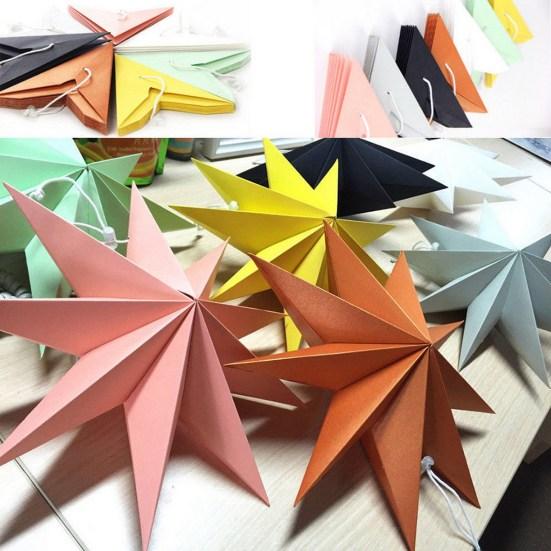 Девять углов бумажный абажур со звездой, подвесной бар, домашний орнамент, декор для рождественской вечеринки