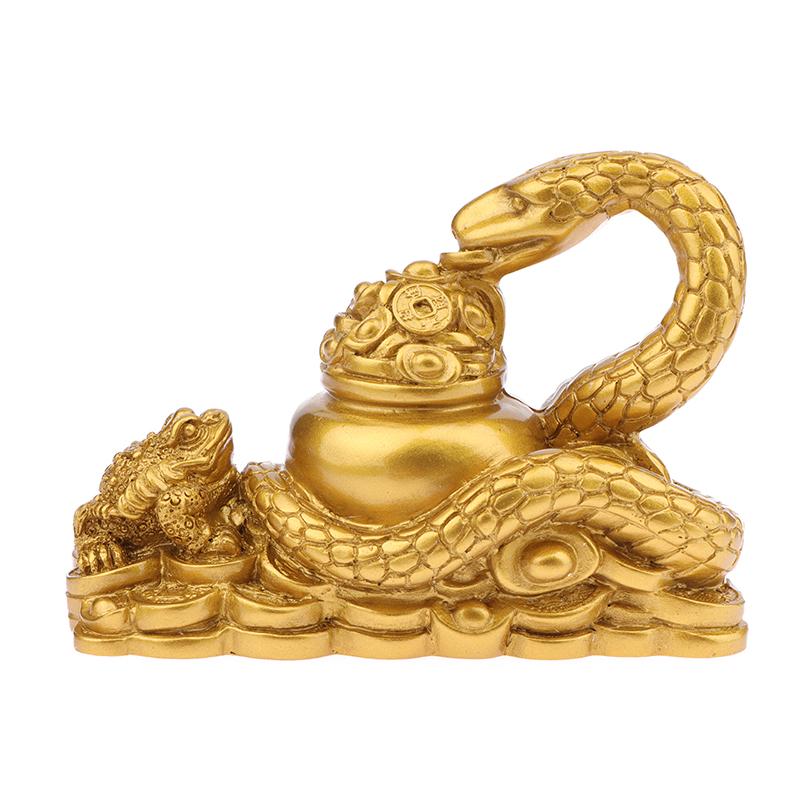 1 шт. золотая статуэтка змеи жабы фэн-шуй монета деньги богатство удача домашний директор