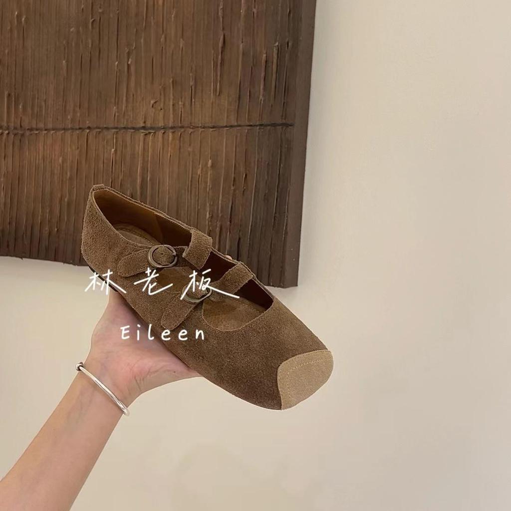 2024 Fashion Women's Dress Shoes Casual Mary Jane Light Ballet Flats Close Rounded Toe Buckle Pumps Walking Loafers