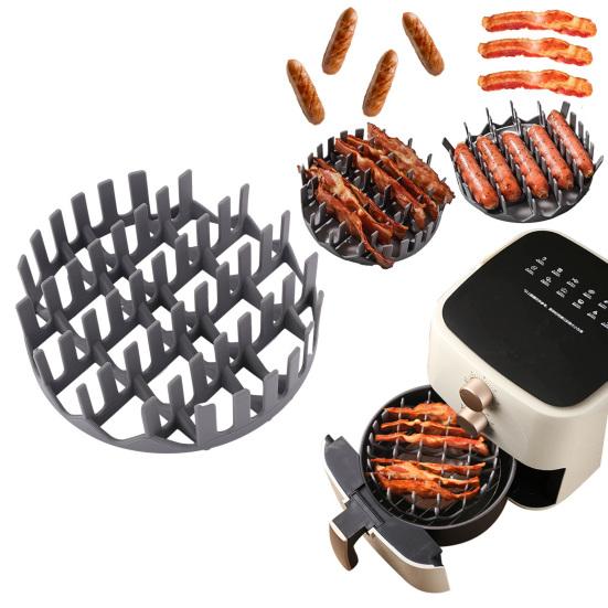 Silicone Air Fryer Liner with Hot Dog Divider Round Cooking Rack Reusable