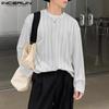 Men Spring Autumn Long Sleeve Hollow Knitted Pullovers Casual Oversized Undershirts