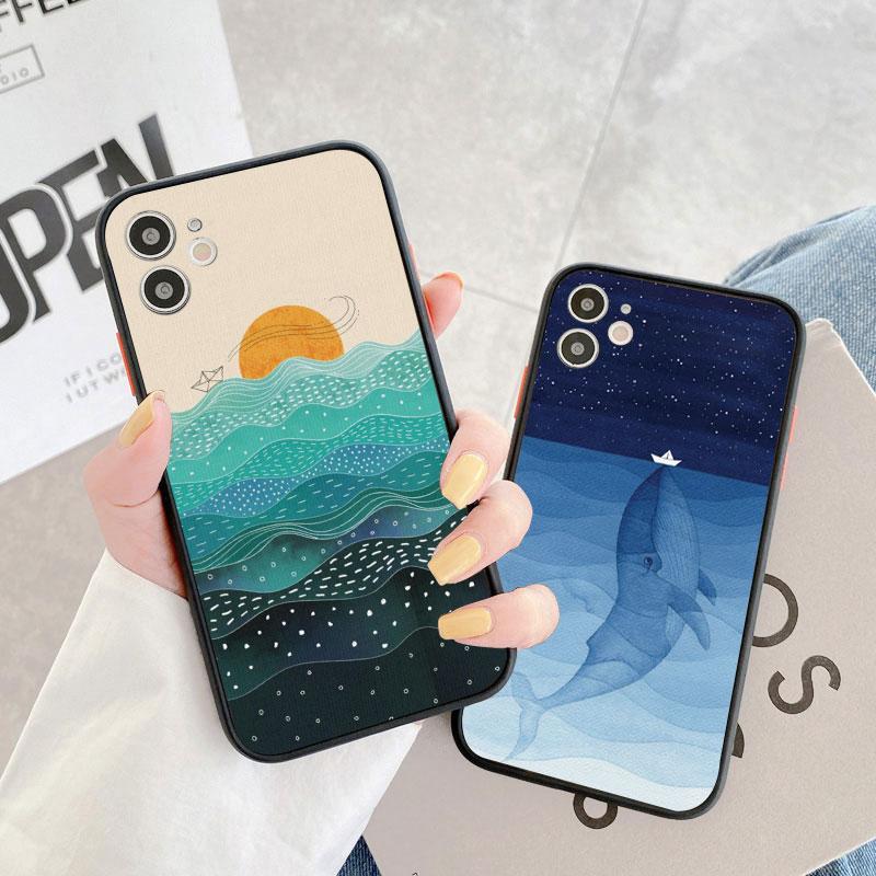 Чехол для телефона 'Кит Рыба Волна Море' для iphone X XR XS 17 15 13 14 12 11 Pro Max 14 16 Маяк для iphone 15 Plus Ударопрочный чехол