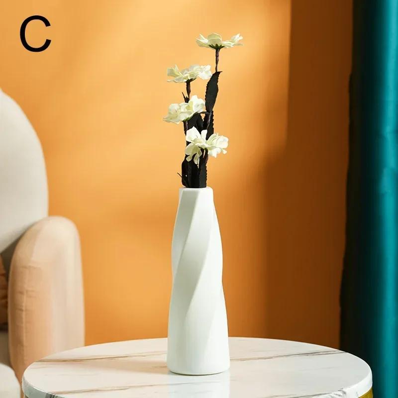 Современная ваза для цветов, белая оранжевая пластиковая ваза, цветочный горшок, корзина, скандинавское украшение для дома, гостиной, цветочная композиция