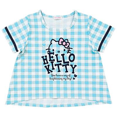 Футболка Hello Kitty в клетку 120 см (синий)
