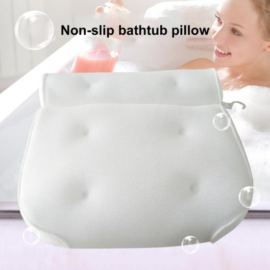 Подушка для ванны с присоской, противоскользящая, очень мягкая, для поддержки головы, шеи и спины