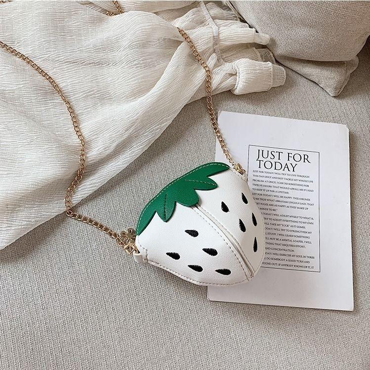 Strawberry Pu Themed Leather Girls Purse Antitheft Shoulder Bag Toddler Gift